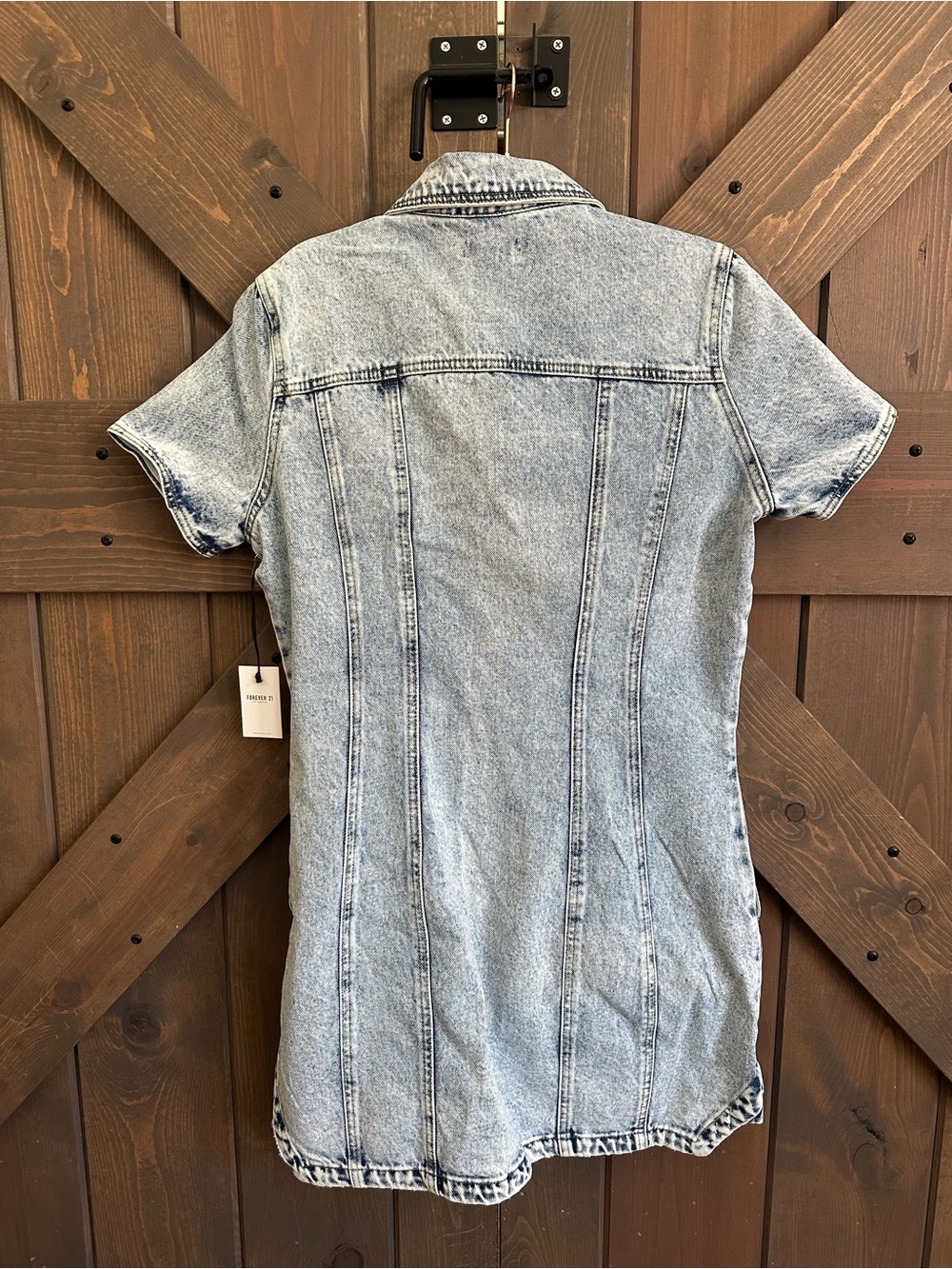 Forever 21 Light Wash Denim Mini Dress - Picture 3 of 7